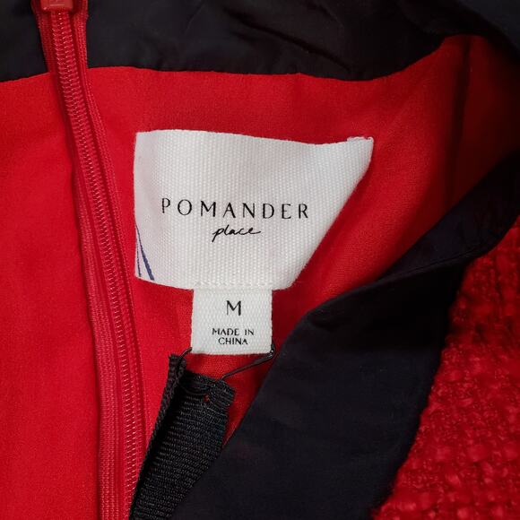 Tuckernuck Pomander Place Coco Tweed Bow Mini Dress Red Black Size Medium NEW - Picture 9 of 11